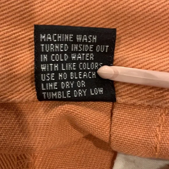 NY & Co 5-Pocket Denim Pencil Skirt Back Split Orange Women’s 14 - Picture 6 of 9